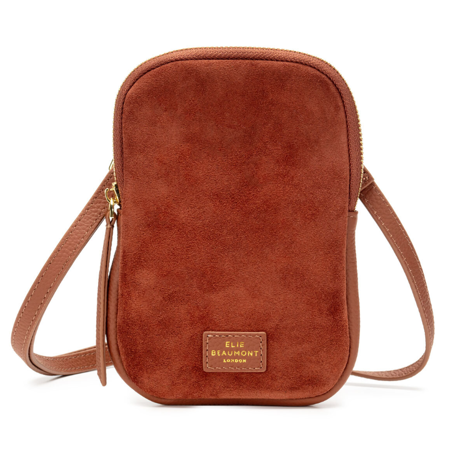 Elie Beaumont Phone Bag Zipper – Tan