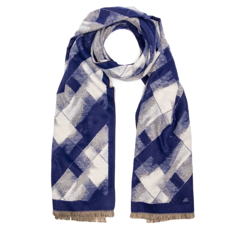Elie Beaumont Abstract Scarf – Ink Blue