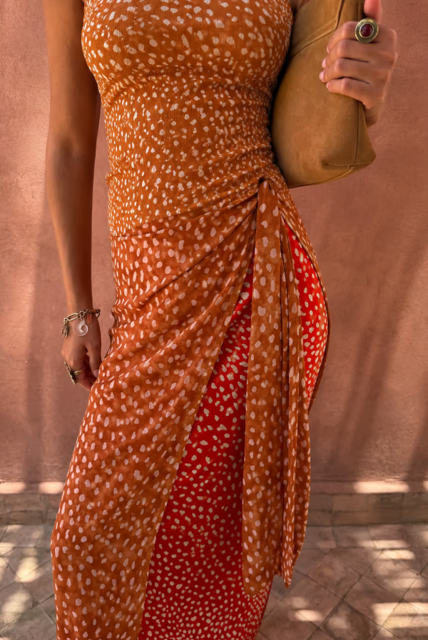 Never Fully Dressed Spliced Deer Wrap Jojo Midi Skirt