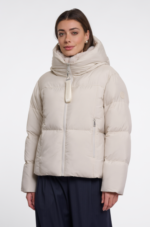 Rino and Pelle Joni padded jacket with detachable collar – Birch