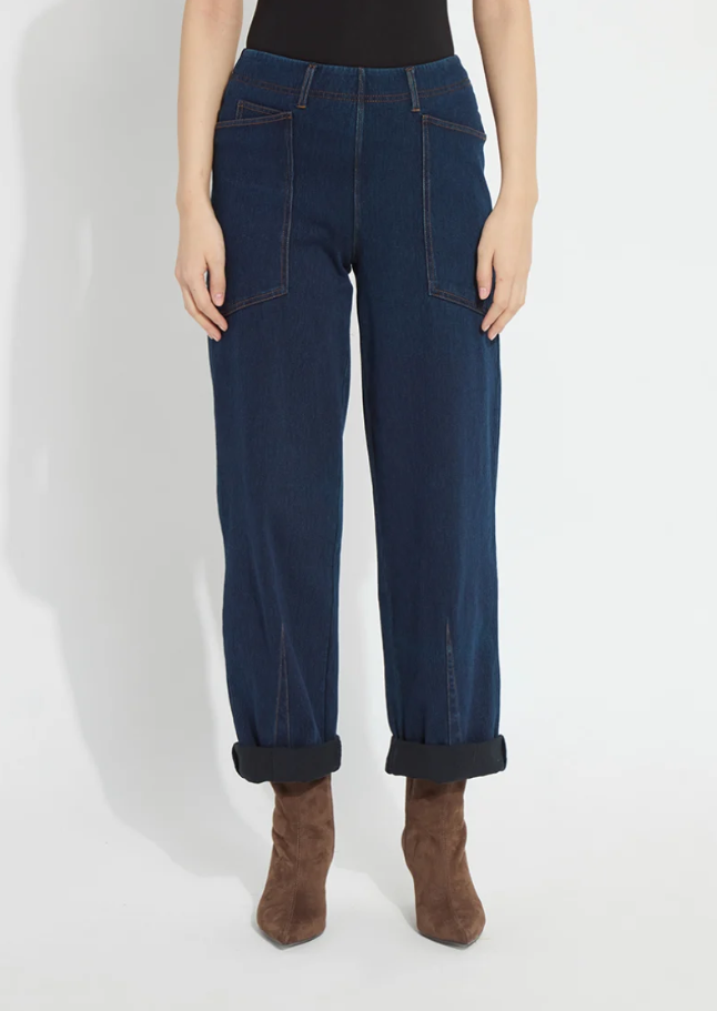 Lysse Indigo Penelope Curved Cuffed Denim Curvy