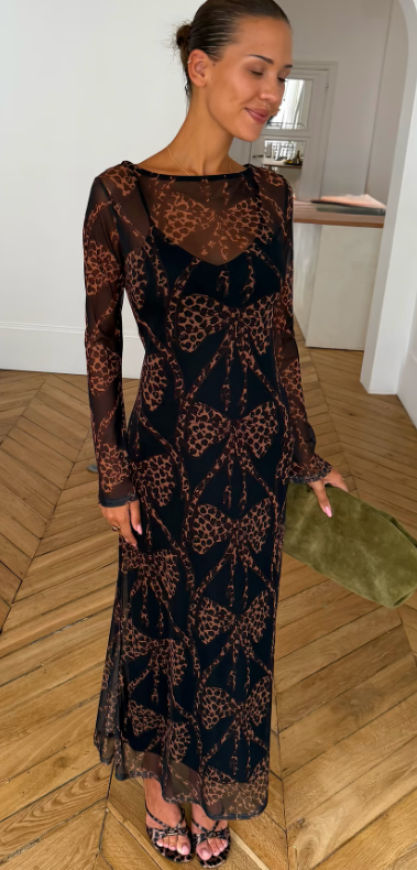 Never Fully Dressed BLACK BOW ARIA MESH DRESS