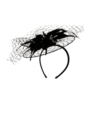Failsworth Black Floral Veil Fascinator