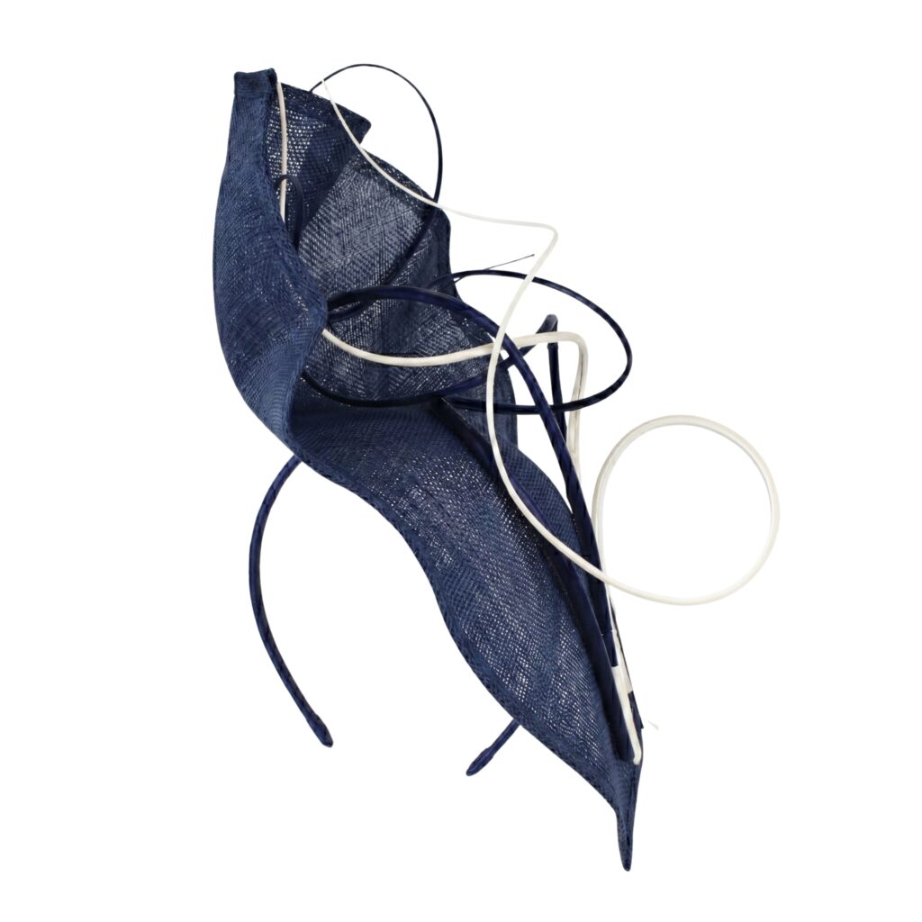 Boardmans “Zahra” Navy Sinamay fascinator