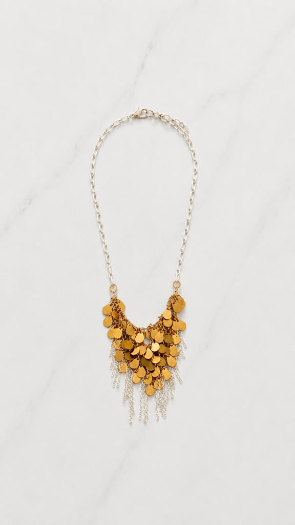 Envy Two-Tone Disc & Chain Statement Necklace
