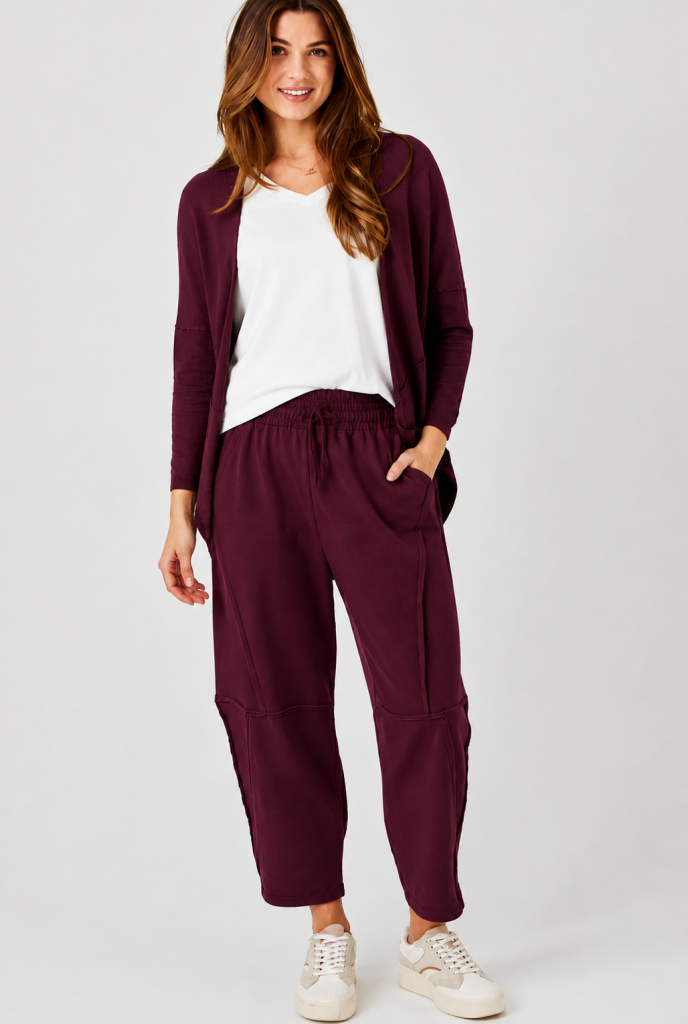 Suzy D London Bria Oversize Joggers Raw Edge Detail