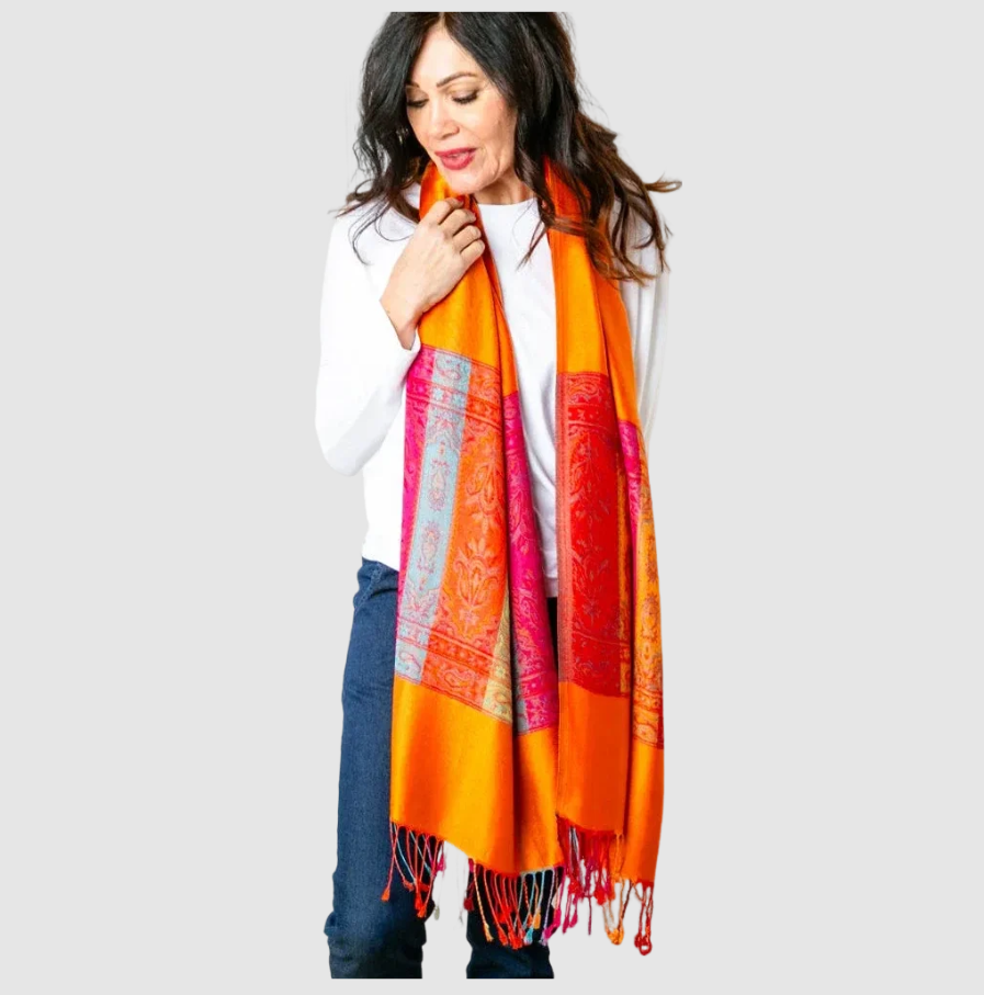 Tilley & Grace Seville Scarf in Burnt Orange