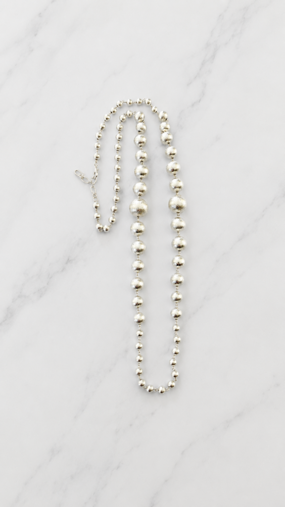 Envy Silver Graduated Bead Necklace