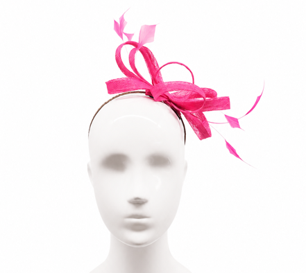 Failsworth Fuchsia Sculpted Sinamay Fascinator headband