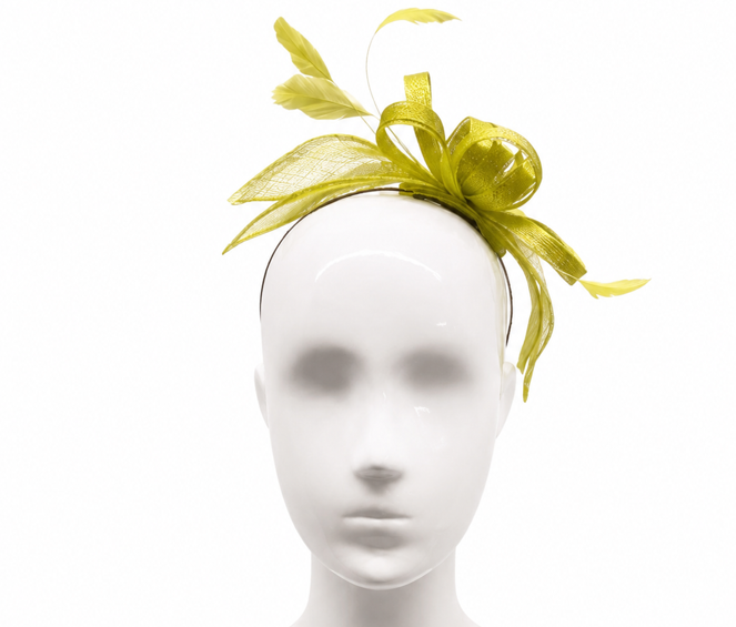 Failsworth Lime Sinamay Lizabella Fascinator Headband