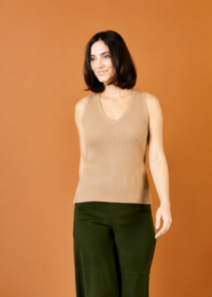 Suzy D Wide Strap Taupe Vest