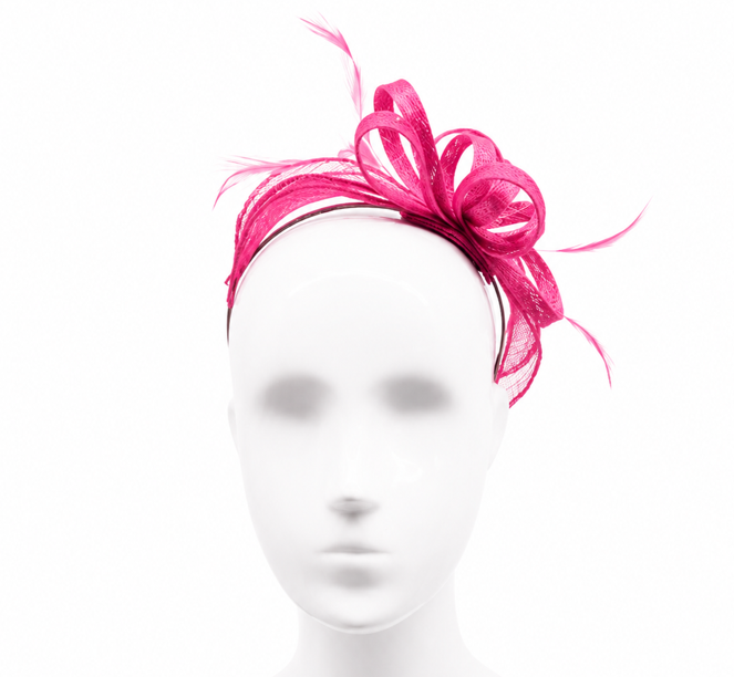Failsworth Raspberry Sinamay Fascinator Headband