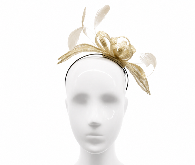 Failsworth Ivory-Silver Sinamay Fascinator Headband