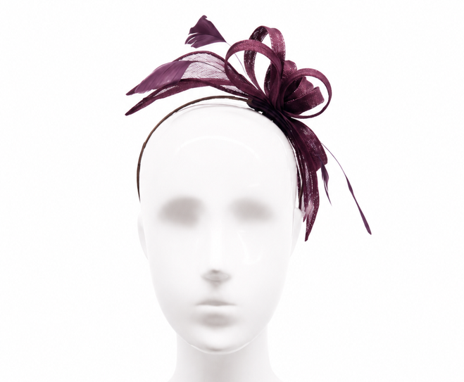 Failsworth Sloe Sinamay Fascinator Headband