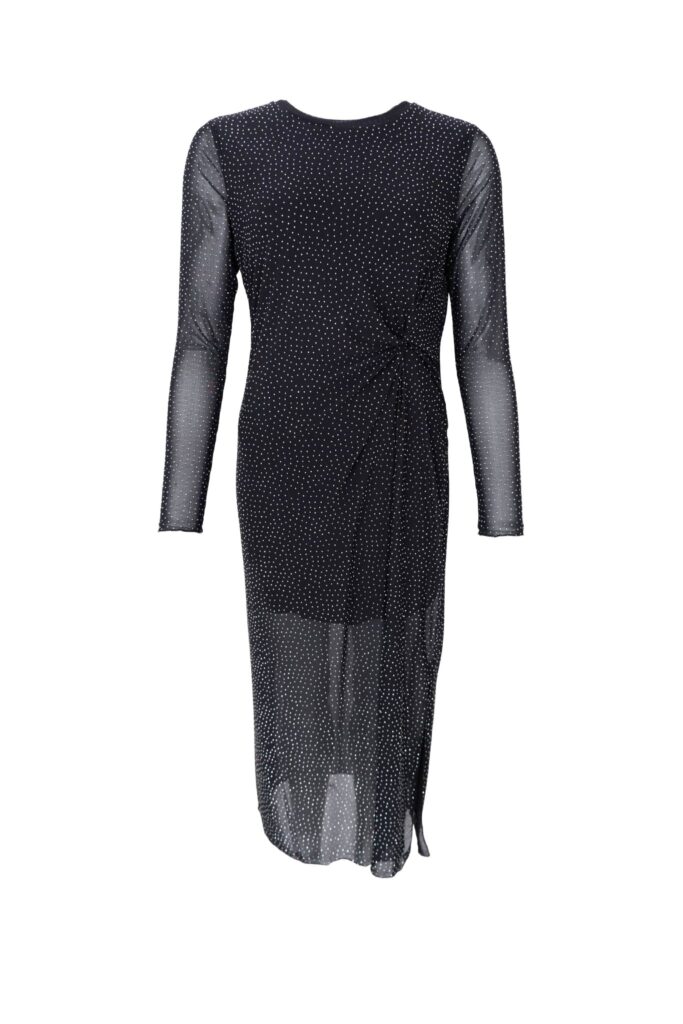 Black Colour ALEXIS DRESS WITH RHINESTONE in Black