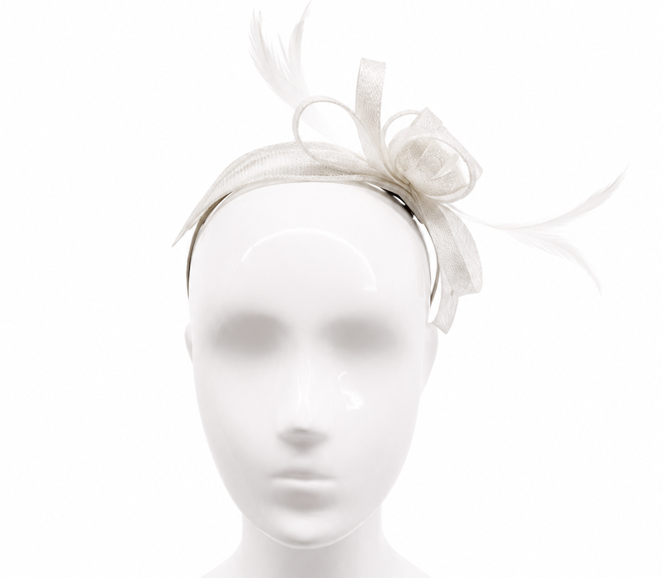 Failsworth White Sinamay Fascinator Headband