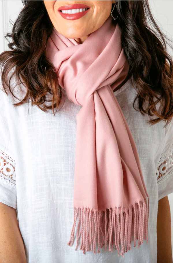 Tilley & Grace Cashmere-Mix Pashmina In Dusty Pink