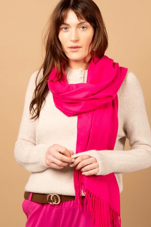 Tilley & Grace Cashmere-Mix Pashmina In Fuchsia