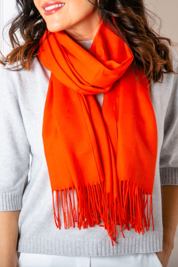 Tilley & Grace Cashmere-Mix Pashmina In Burnt Orange