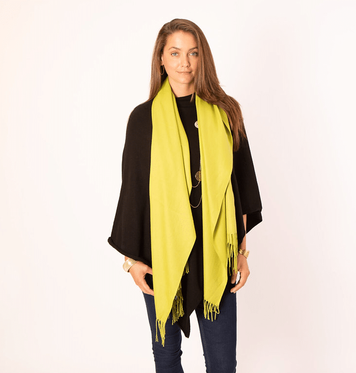 Tilley & Grace Cashmere-Mix Pashmina In Charteuse