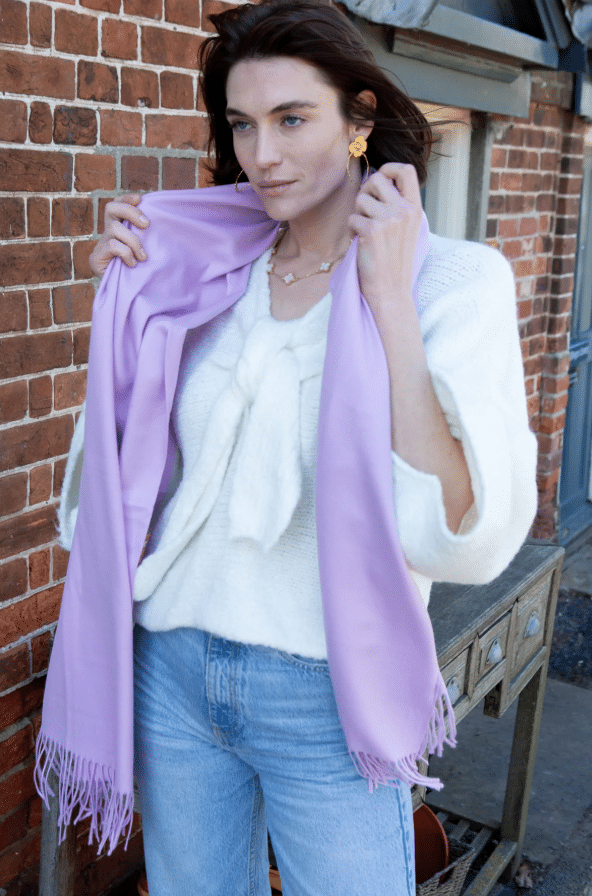 Tilley & Grace Cashmere-Mix Pashmina In Lilac